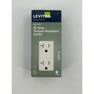 Leviton Decora 20 Amp Tamper-Resistant Outlets 125V White T5825-W Fast Shipping
